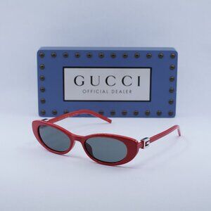 Gucci GG1680S 005 Cat Eye Sunglasses - Red/Smoke